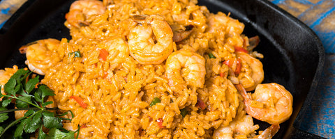 Seasoned Rice With Shrimp Fajita Style